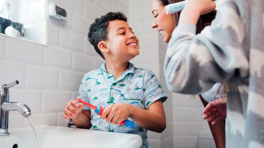 brushing teeth